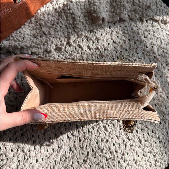 Embroidered Handbag with Bamboo Handle - Picture 2 of 4